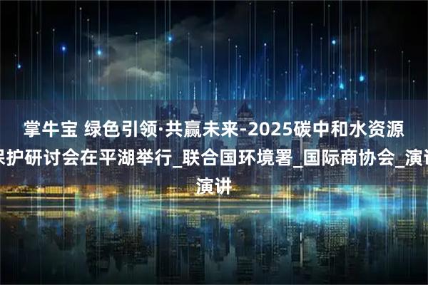 掌牛宝 绿色引领·共赢未来-2025碳中和水资源保护研讨会在平湖举行_联合国环境署_国际商协会_演讲